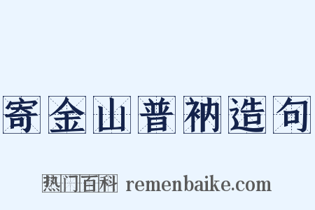 寄金山普衲造句是什么意思的图片